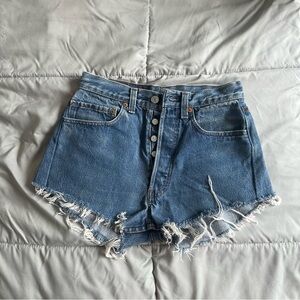 Denim Frayed Hem Women Shorts